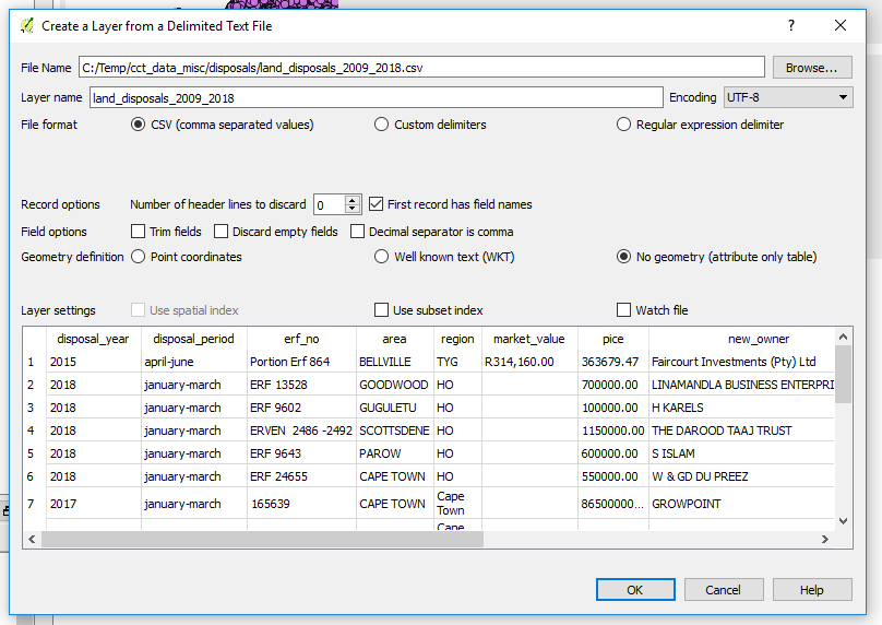Delimited Text Import in Q