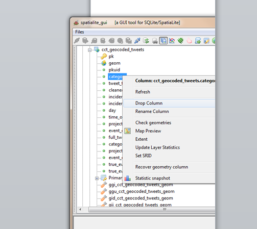 Delete Column In Spatialite