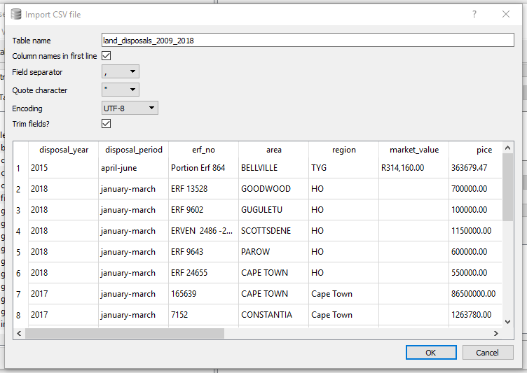 Import to SQLite