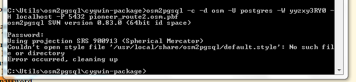 osm2pgsql error
